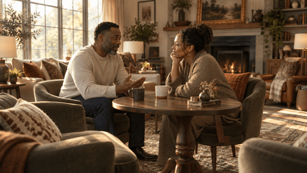 african american couple sitting at kitchen table 16x9 1