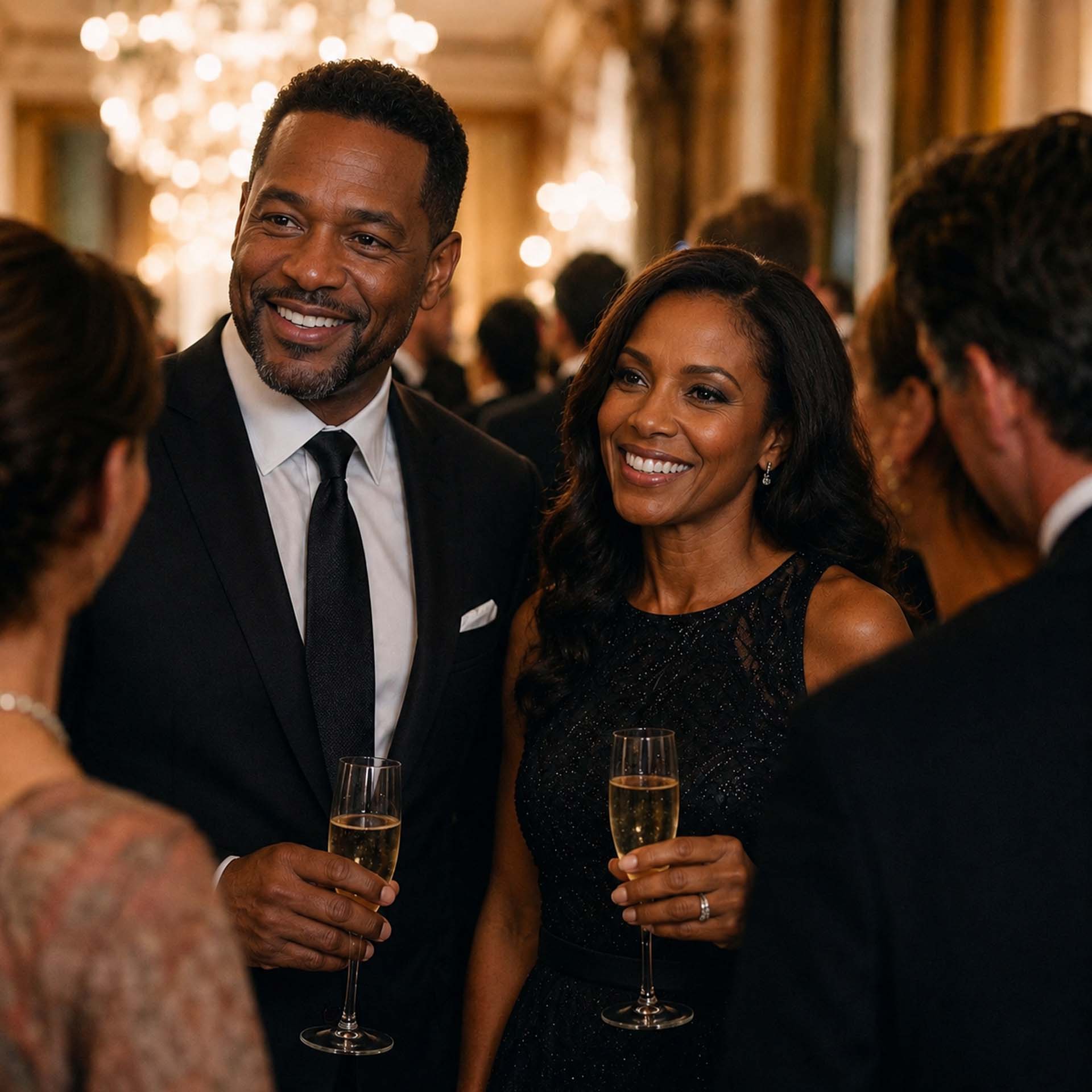 black couple at gala